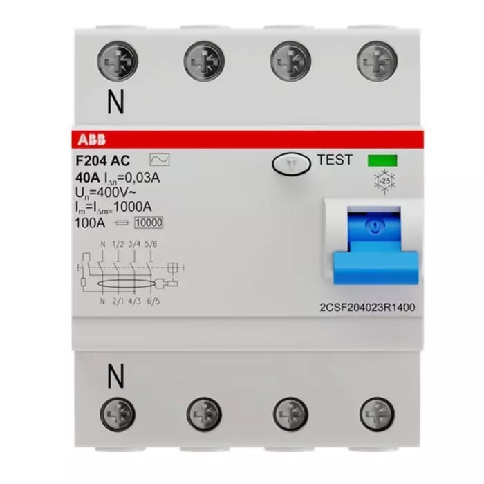 ABB RCCB, 40A, 4 Pole, 2CSF204023R1400