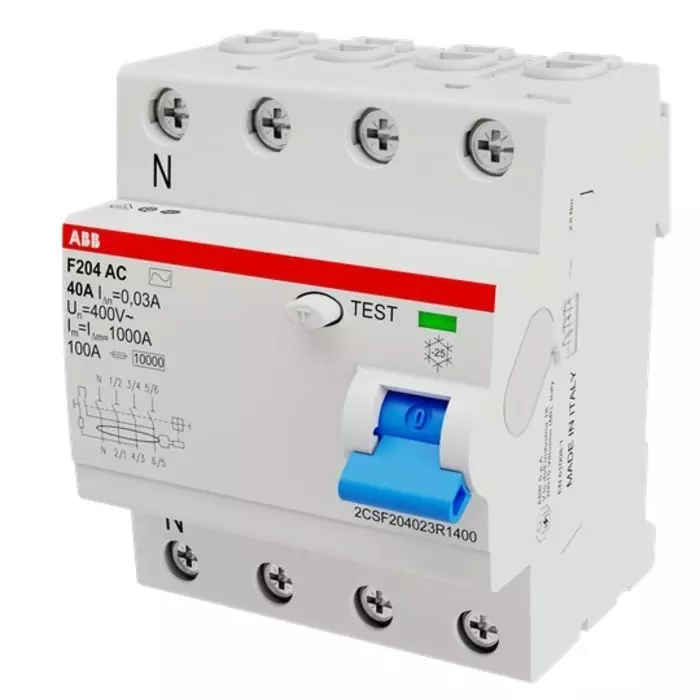 ABB RCCB, 40A, 4 Pole, 2CSF204023R1400