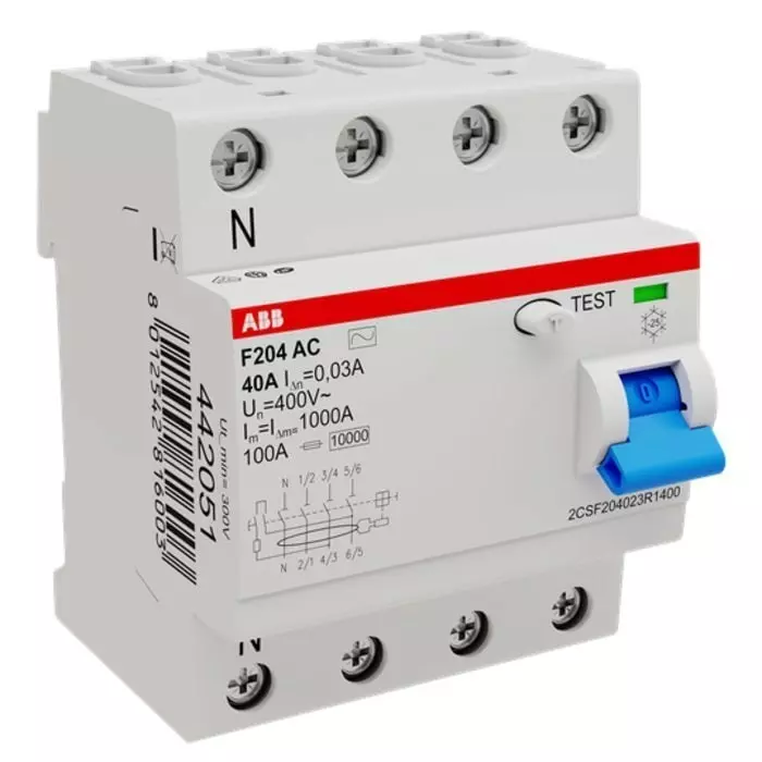 ABB RCCB, 40A, 4 Pole, 2CSF204023R1400