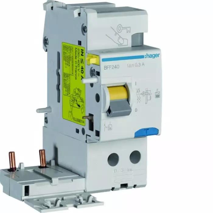 Hager BFF Series RCCB, 40A, 2 Pole, 300mA, Type F, BFF240