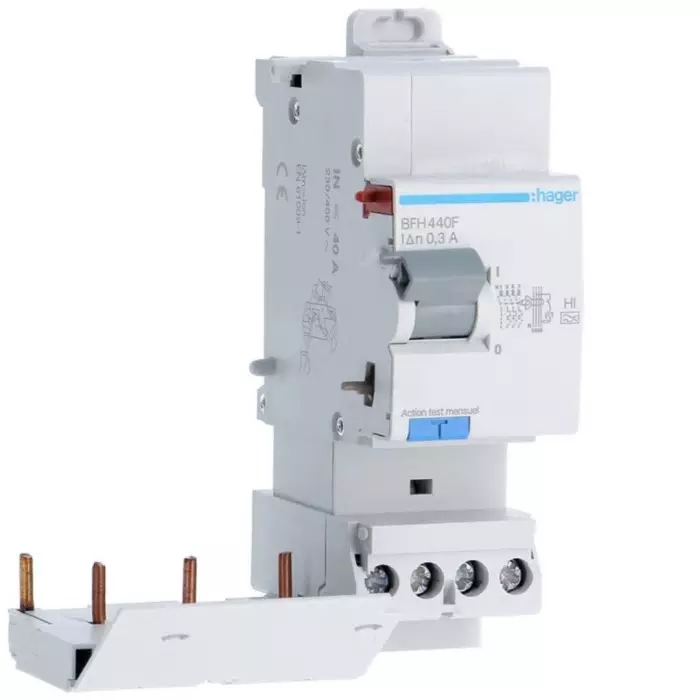 Hager BFH Series RCCB, 40A, 3 Pole, 300mA, Type A-HI, BFH440F