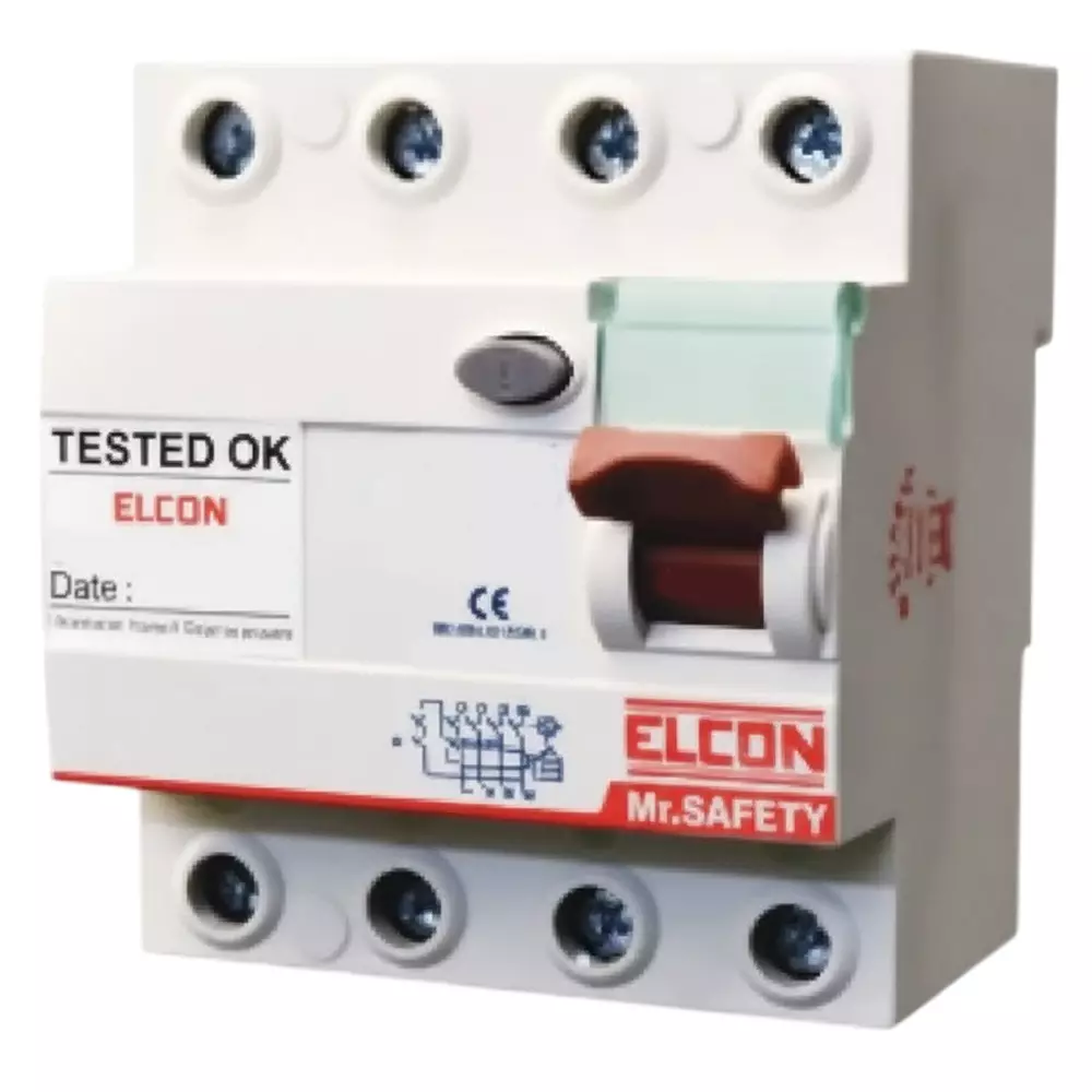 Mr. SAFETY Residual Current Circuit Breakers Four Pole 25 Amp & 100 mA Sensitivity, 4EL 25/4/100