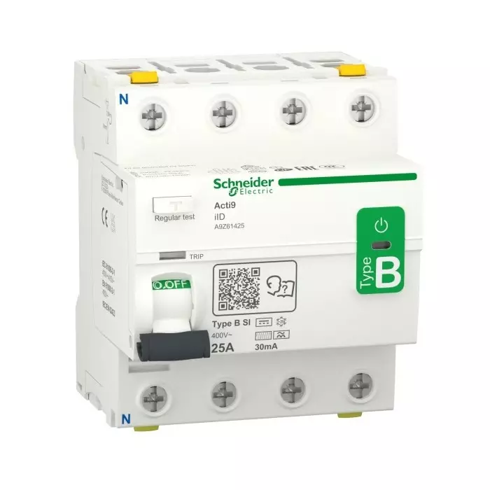 Schneider Electric DIN Rail Mount 4 Pole Acti9 Range 25 A RCCB, A9Z61425