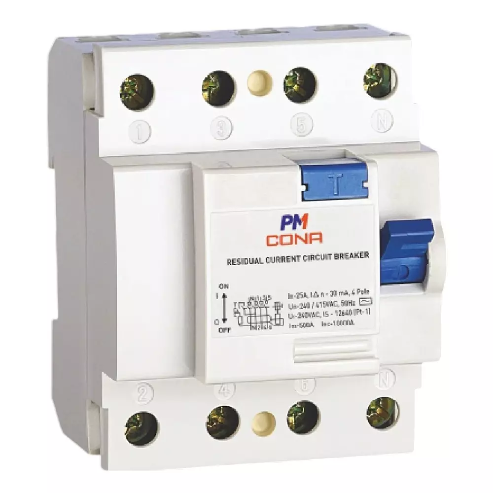 Cona Nssure Four Pole Residual Current Circuit Breakers 63A Sensitivity 30 mA, 24863