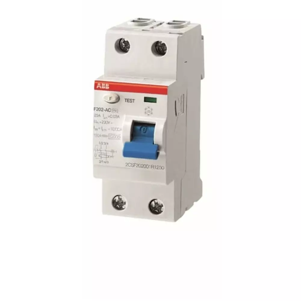 ABB F200 RCCB, 80A, 2 Pole, 100mA, Type AC, 230 V AC, 2CSF202001R2800