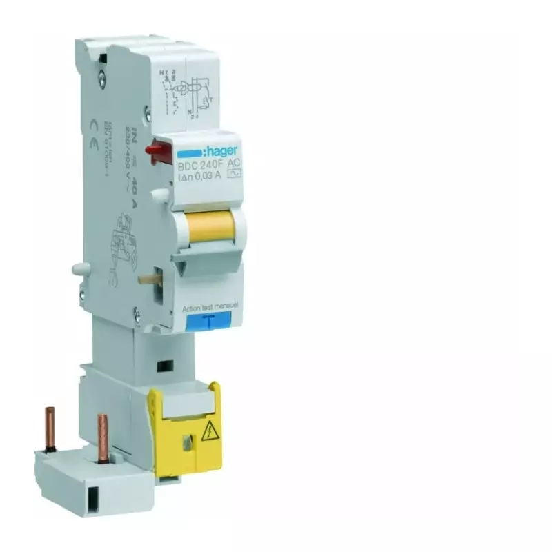 Hager BFH Series RCCB, 40A, 1P+N Pole, 300mA, Type A-HI, BFH240F