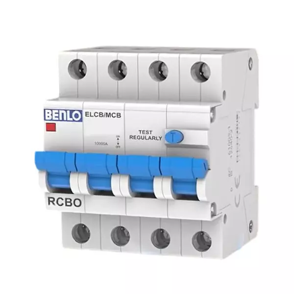 Benlo Residual Current Circuit Breakers With Over Current Protection 4 Pole 30 mA Sensitivity and 20 Amp Current, 60216