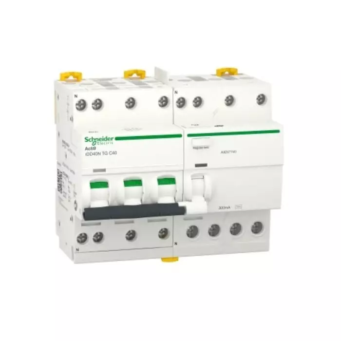 Schneider Electric Type C 3P+N Pole Acti9 Range 40 A RCBO, A9DV7740
