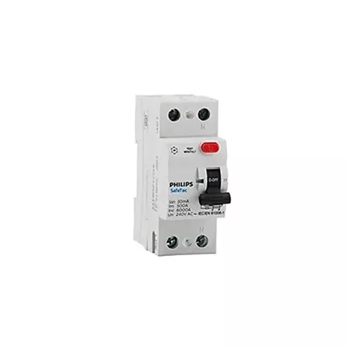 Philips Safetec Range 2 Pole RCCB 63 A and 100 mA Sensitivity, 913713937349