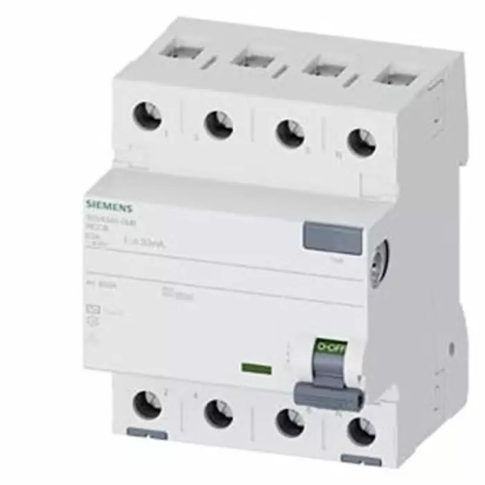 Siemens 5SV43 RCCB, 63A, 4 Pole, 30mA, Type AC, 400V, 5SV4346-0MB