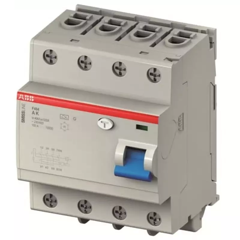 ABB RCCB, 40A, 4 Pole, 100mA, Type F, 400 V AC, 2CCF544320E0400
