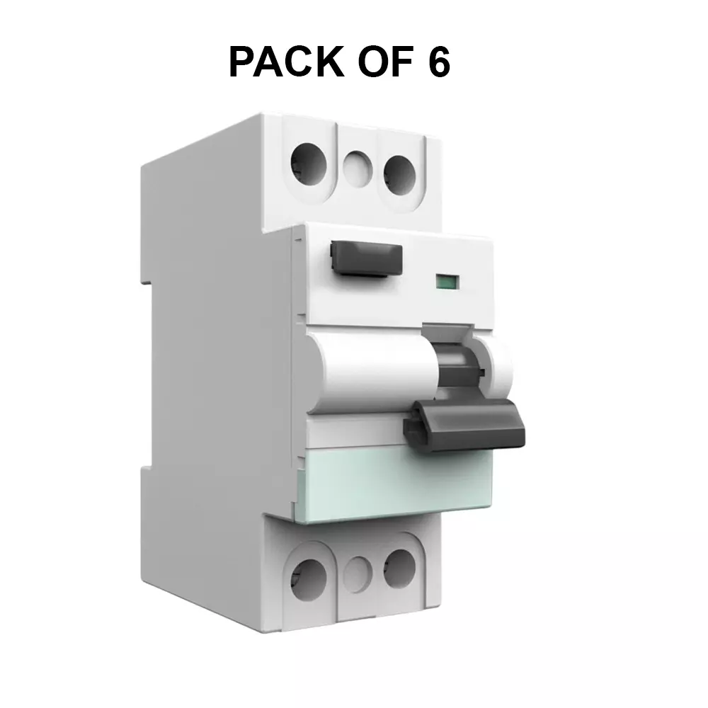 K9 Pro Safe Residual Current Circuit Breakers Double Pole 40 Amp White, 6132 (Pack of 6)