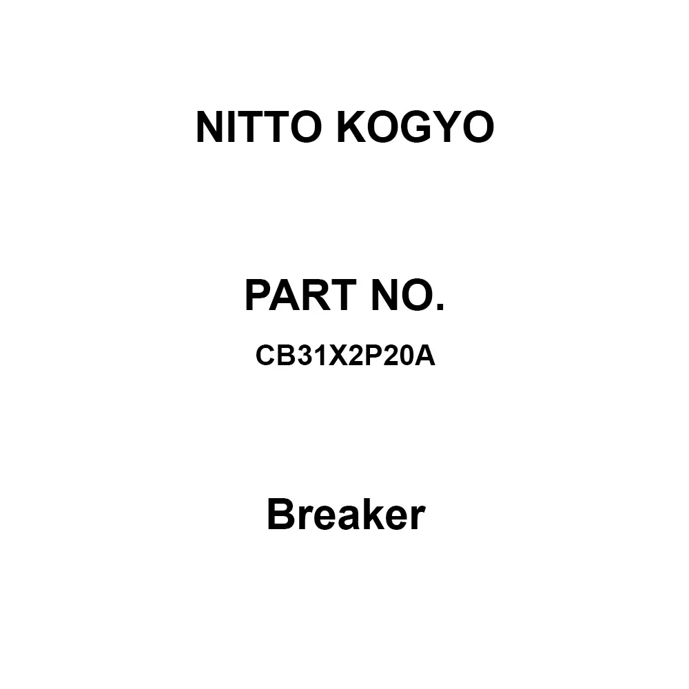 NITTO KOGYO Breaker 2-Pole 20 Amp, CB31X2P20A