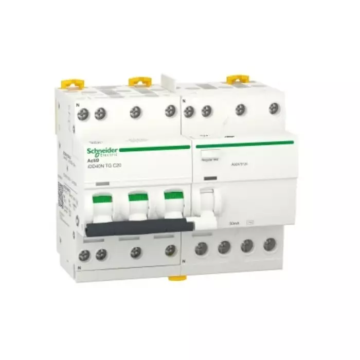 Schneider Electric Type C 3P+N Pole Acti9 Range 20 A RCBO, A9DV3720