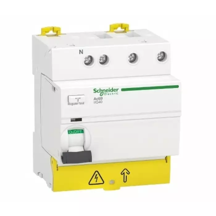 Schneider Electric DIN Rail Mount Type AC 3P+N Pole Acti9 Range 40 A RCCB, A9R67740