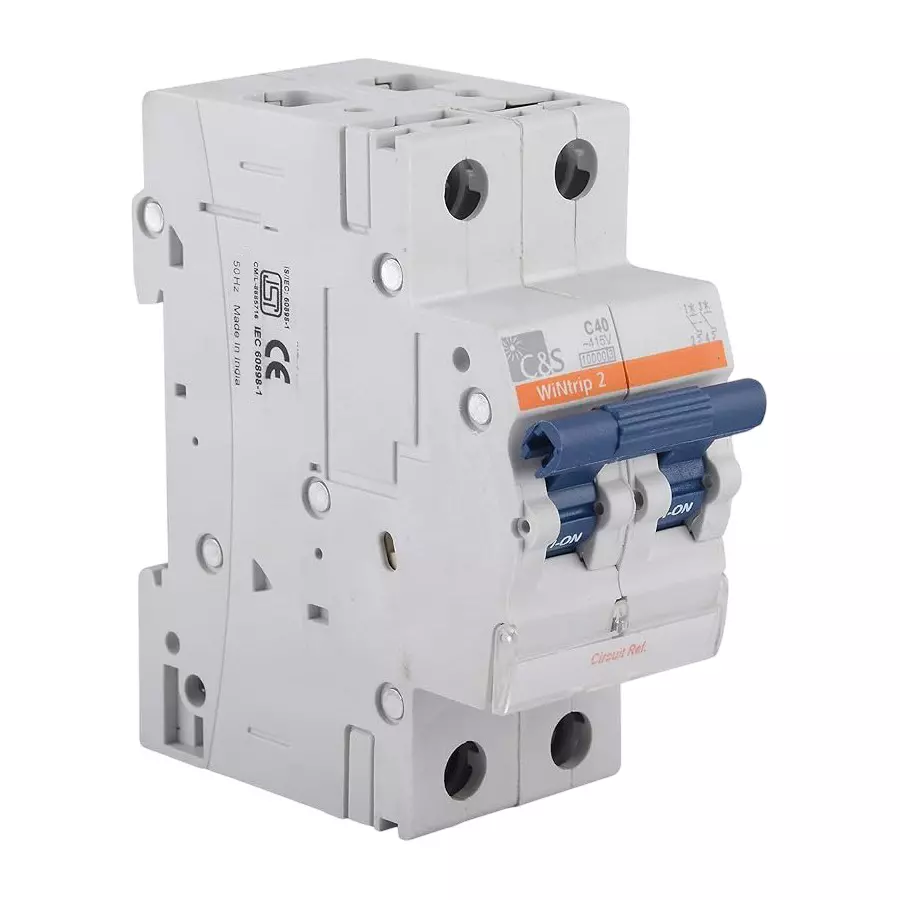 C&S Electric WiNtrip2 RCBO 10 Amp Rated Current 100 mA Residual Current 2 Pole 10 kA Breaking Capacity, CSRCBO2PC10A100-10KA