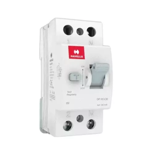 Havells EURO2 D7 Residual Current Circuit Breaker 63 Amp AC Type 10 kA Breaking Capacity, DHRACMDF100063