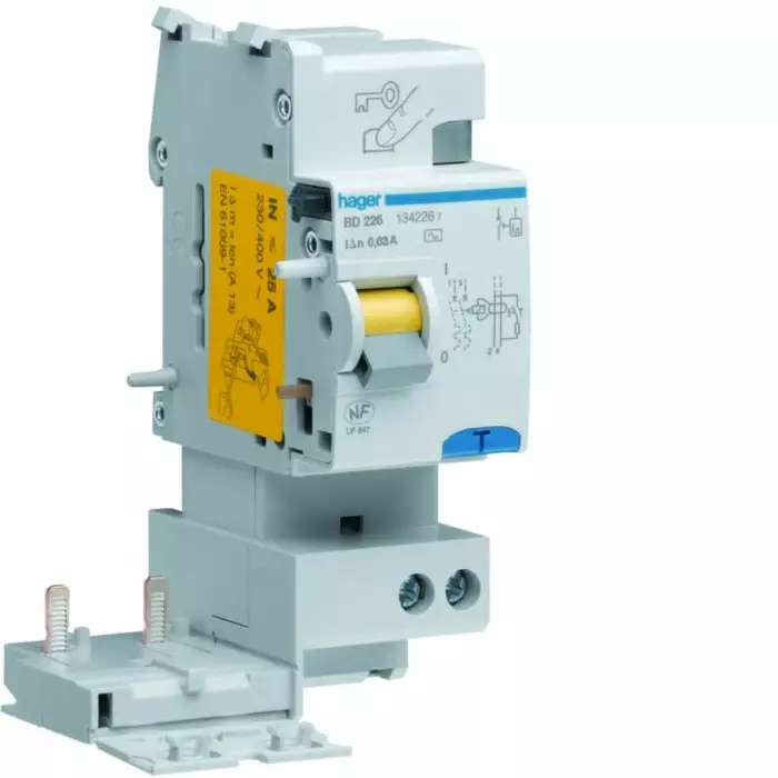 Hager BD Series RCCB, 40A, 2 Pole, 30mA, Type A-HI, 230V, BD240