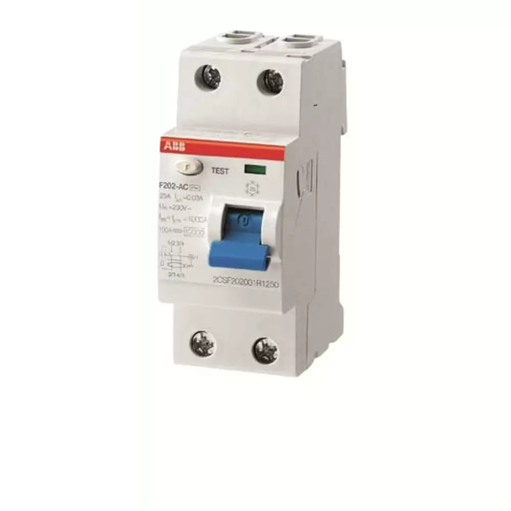ABB F200 RCCB, 80A, 2 Pole, 500mA, Type AC, 230 V AC, 2CSF202001R4800