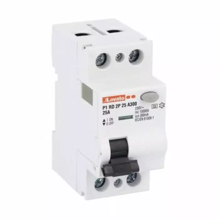 Lovato P1RD MCCB, 25A, 2 Pole, 300mA, Type A, 230 V AC, P1RD2P25A300