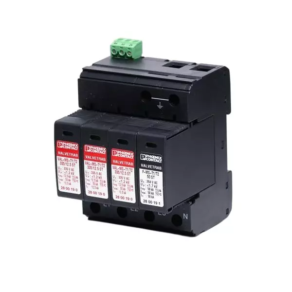 Phoenix Contact Industrial Surge Protector DIN Rail 80 A 240 VAC, 415 VAC, 2800183