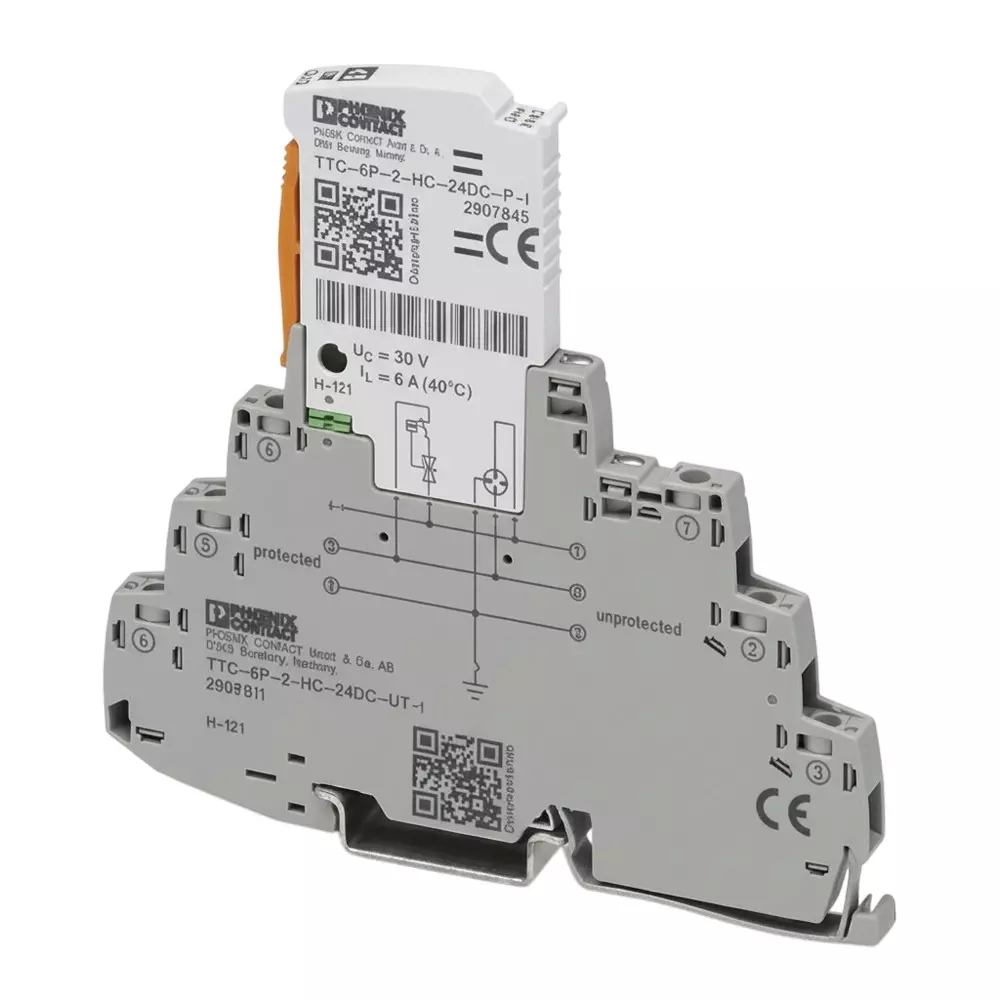 Phoenix Contact Industrial Surge Protector DIN Rail 6 A 24 VDC, 2906811