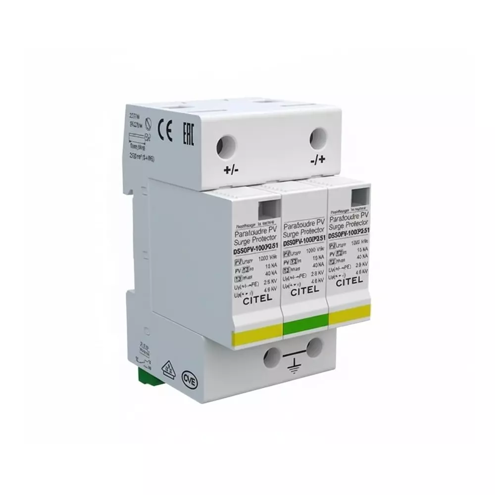 CITEL Industrial Surge Protector DIN Rail 40 kA 1.5 kVDC, DS50PVS-1500/51
