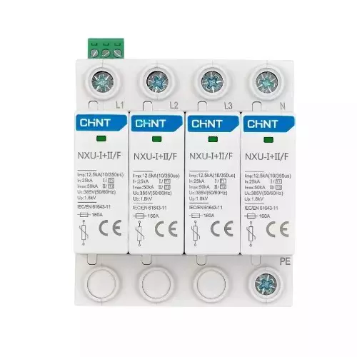 Chint NXU I + II Low-Voltage Surge Arrester without Auxiliary Contact 3 Pole+N, 308618