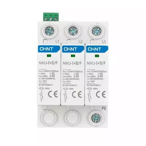 Chint NXU I + II Low-Voltage Surge Arrester with Auxiliary Contact 3 Pole, 308594