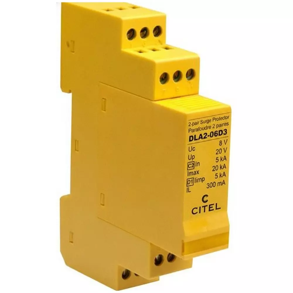 CITEL Industrial Surge Protector DIN Rail 300 mA 6 VDC, DLA2-06D3
