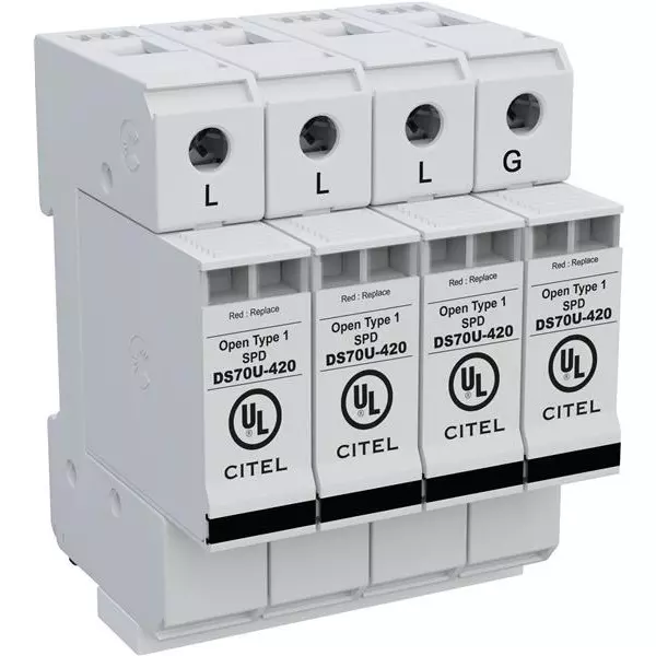 CITEL Industrial Surge Protector DIN Rail 75 kA 600 VAC, DS74US-600D