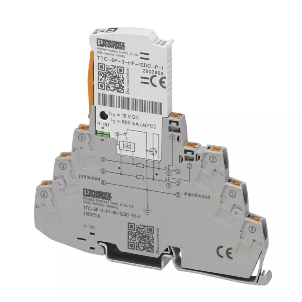 Phoenix Contact Industrial Surge Protector DIN Rail 600 mA 12 VDC, 2906756