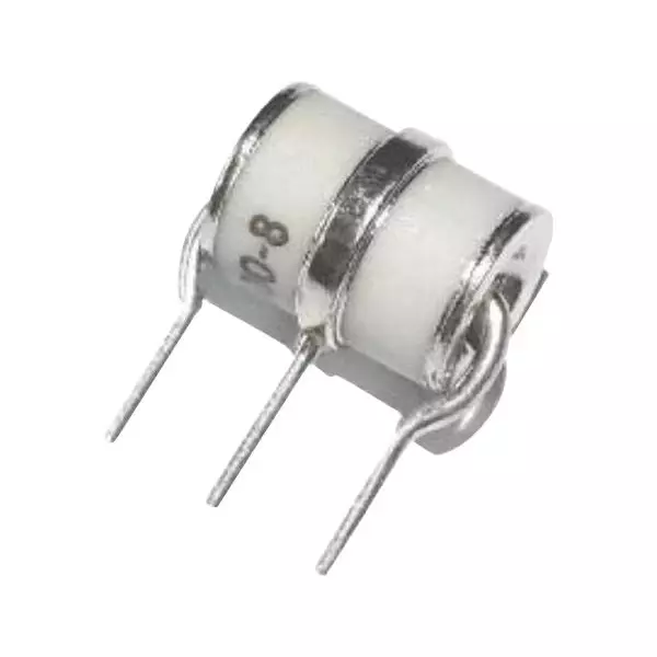 TE CONNECTIVITY Gas Discharge Tube 3 Terminal Through Hole GDT Case Style 1.3 kV Impulse Sparkover Voltage, 3RM600L-6/B