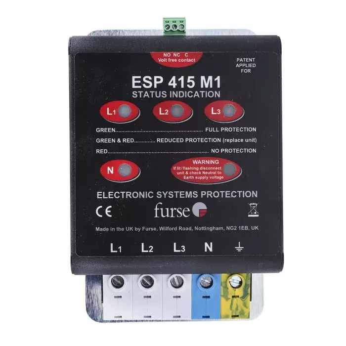 WJ Furse ESP M1 Surge Suppressor Unit 280 V Maximum Voltage Rating 6.25 kA Maximum Surge Current Mains Surge Protector, 7TCA085460R0112ESP 415M1