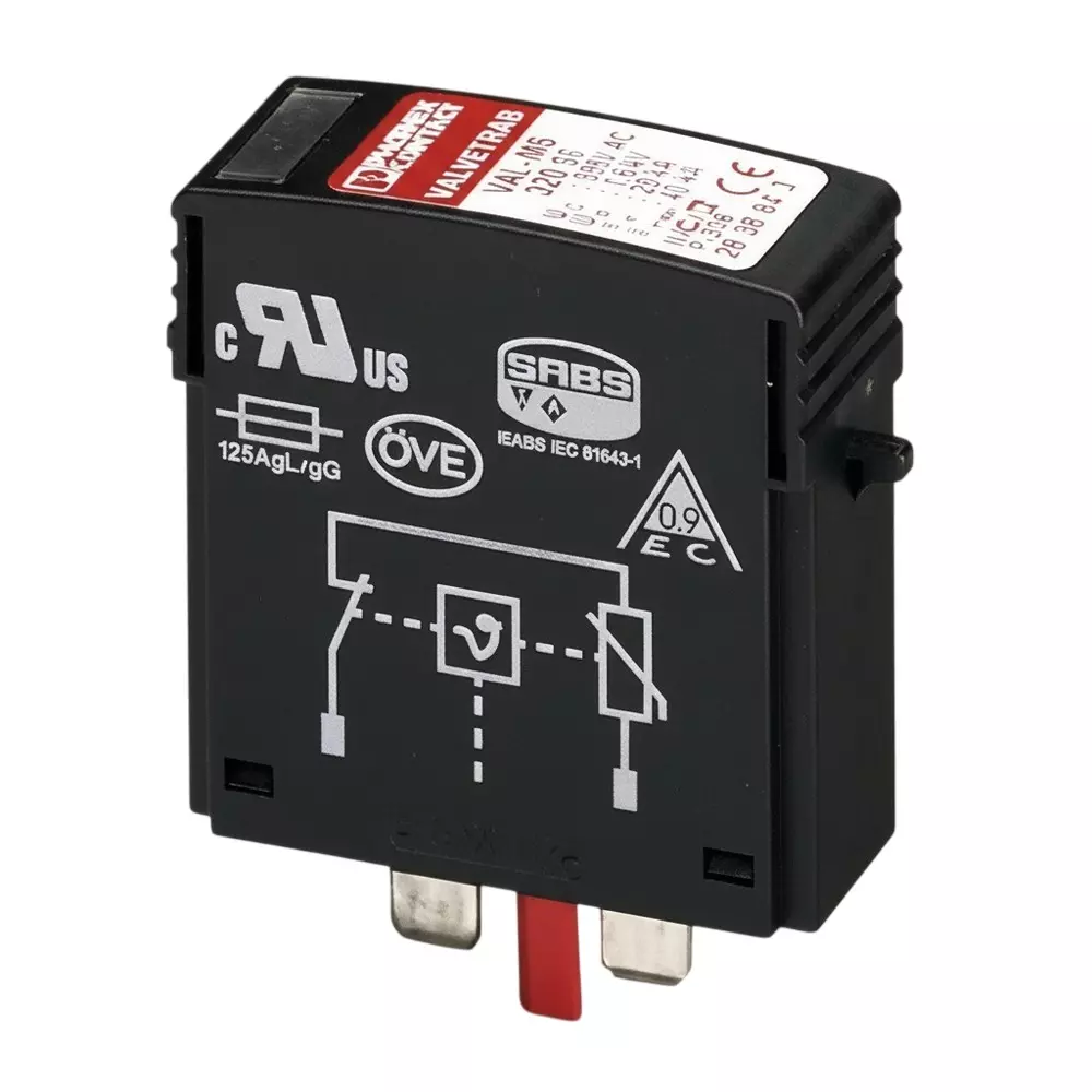 Phoenix Contact Industrial Surge Protector Pluggable 120 VAC Voltage Rating, 2807586