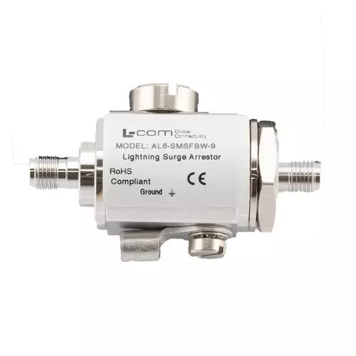L-COM Connectorized Surge Protector Cable Mount 60 V Voltage Rating, AL6-SFSFBW-9