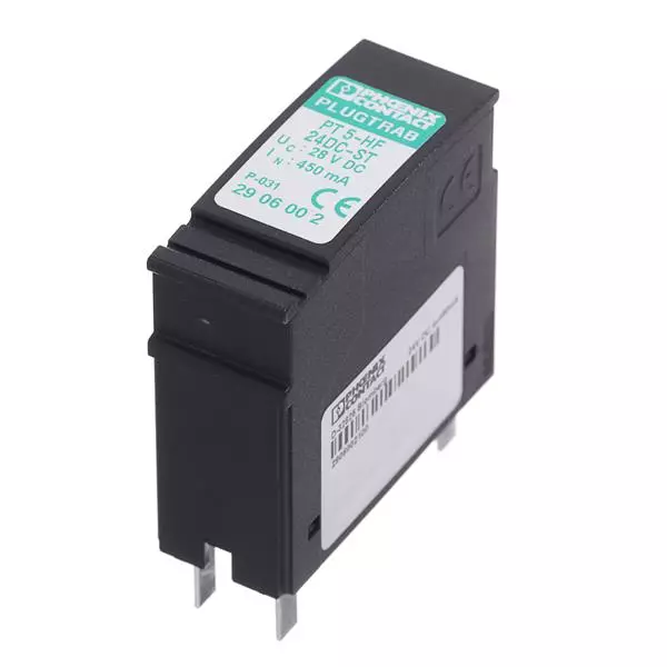 Phoenix Contact Industrial Surge Protector Pluggable 450 mA 24 VDC, 2906002