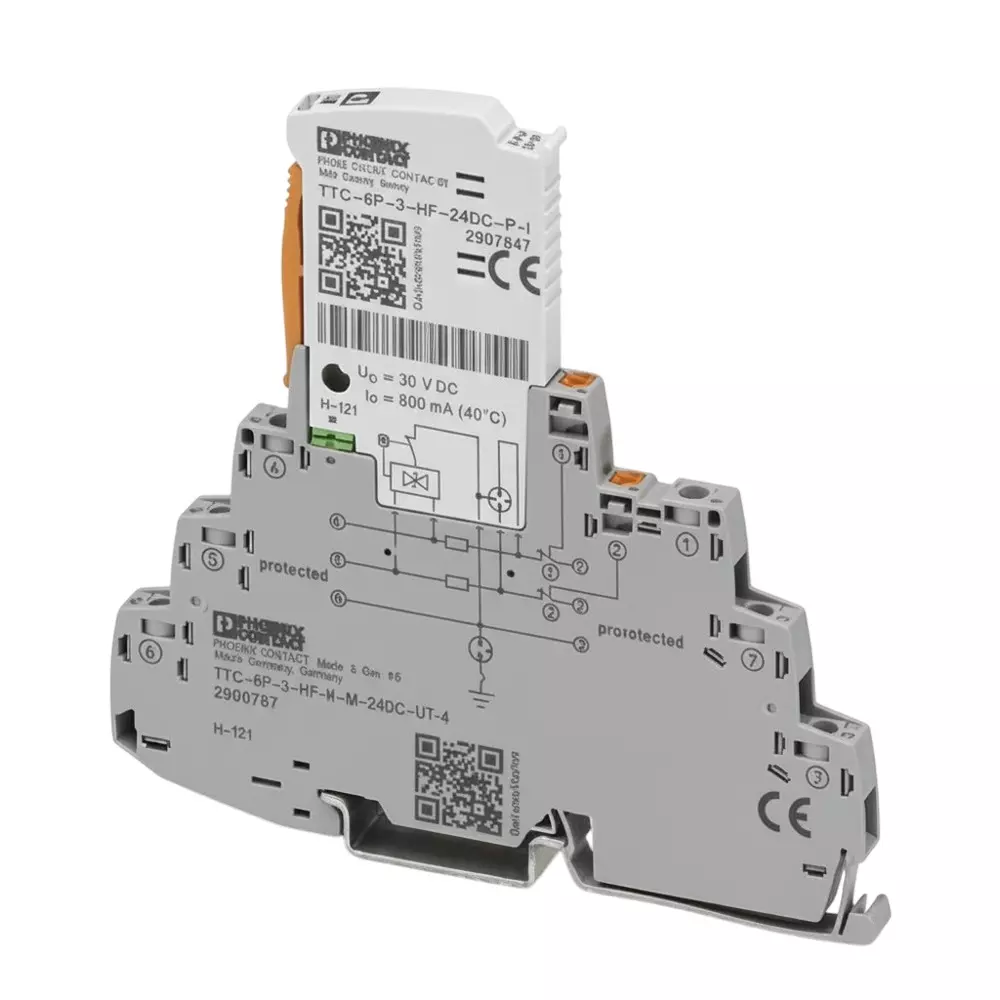 Phoenix Contact Industrial Surge Protector DIN Rail 600 mA 24 VDC, 2906787