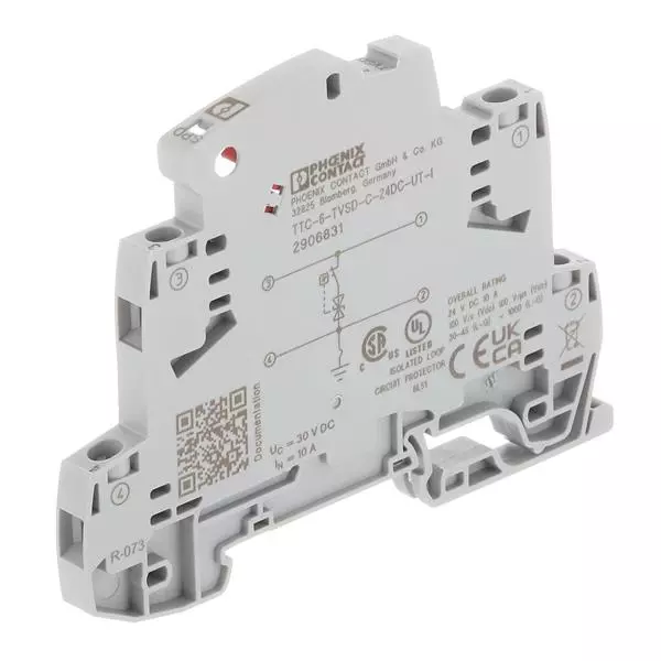 Phoenix Contact Industrial Surge Protector DIN Rail 10 A 24 VDC, 2906831