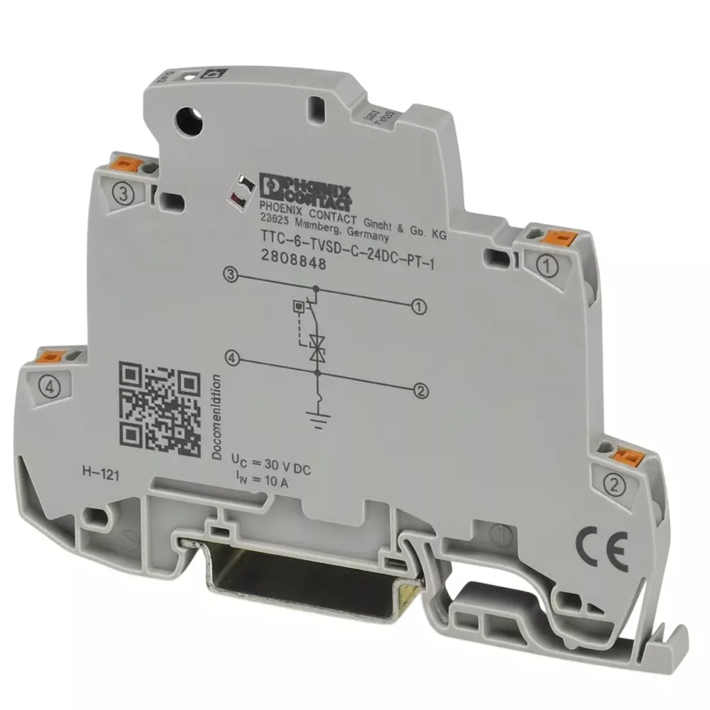 Phoenix Contact Industrial Surge Protector DIN Rail 10 A 24 VDC, 2906848