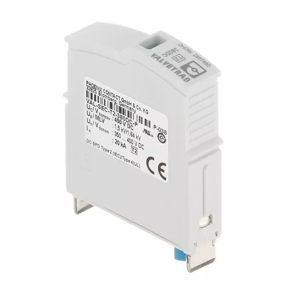 Phoenix Contact Industrial Surge Protector Pluggable 380 VDC Voltage Rating, 2907880