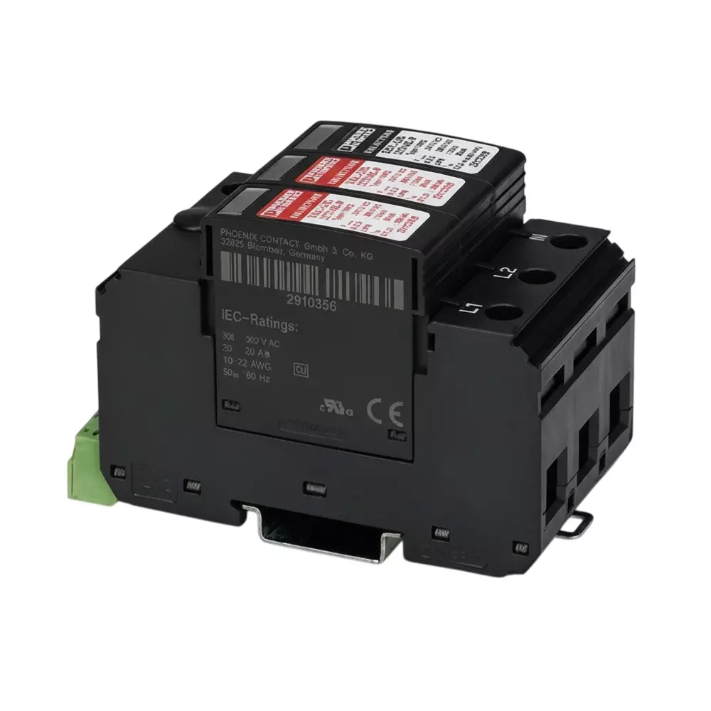 Phoenix Contact Industrial Surge Protector DIN Rail 80 A 120 VAC, 240 VAC, 2910352