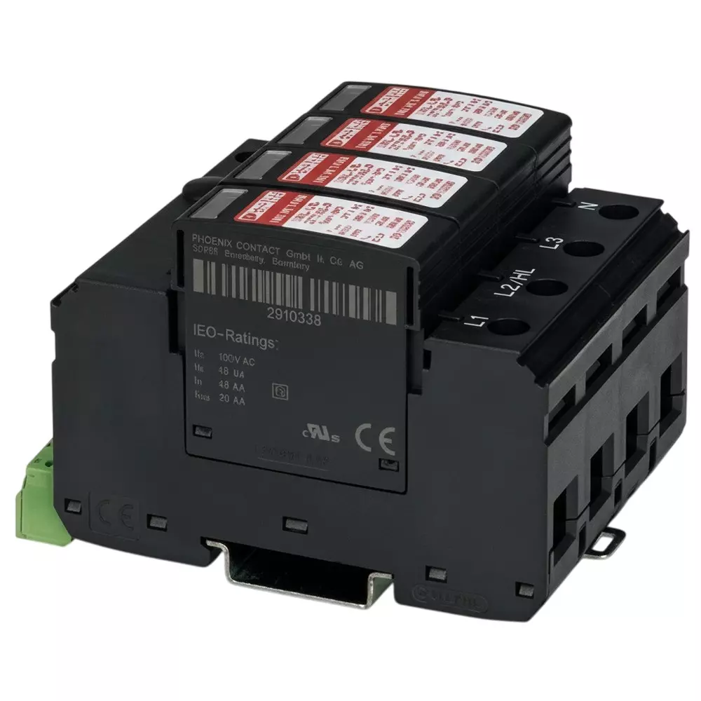 Phoenix Contact Industrial Surge Protector DIN Rail 1 A 480 VAC, 2910387