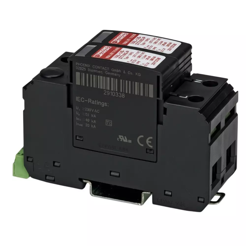 Phoenix Contact Industrial Surge Protector DIN Rail 80 A 48 VDC, 2910344