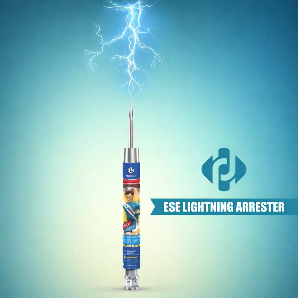 TRUEPOWER ESE Lightning Protection Arrester 460 mm Length 7 V Operating Voltage Copper-Clad Steel for Industrial Use