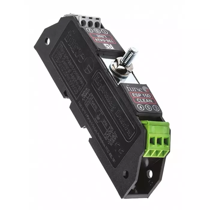 WJ Furse ESP D/TN Surge Suppressor Unit 19 V Maximum Voltage Rating 5 kA Maximum Surge Current Twisted Pair Surge, 7TCA085400R0089ESP 15D