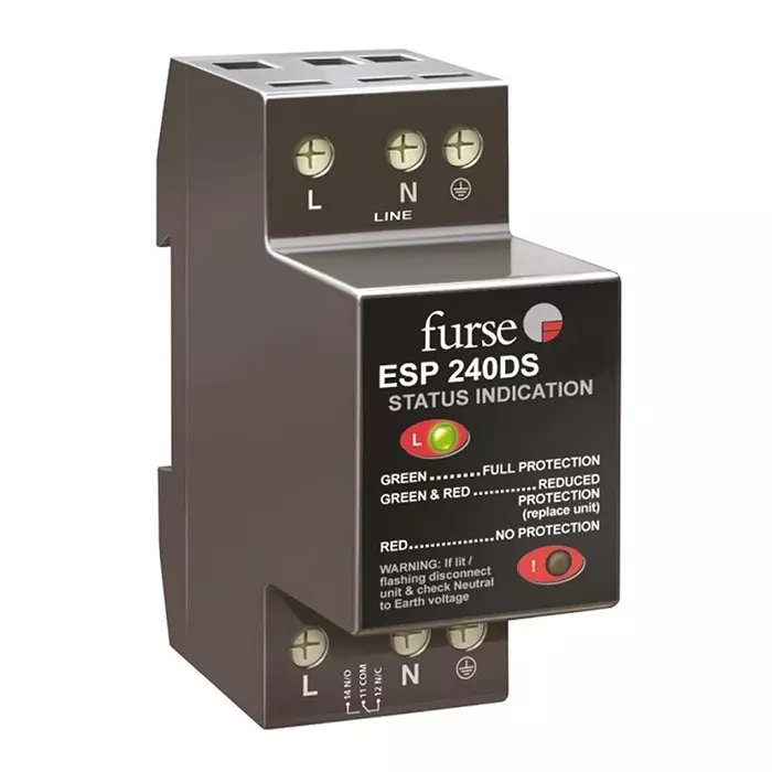 WJ Furse DS Lightning / Surge Arrester 280 V Maximum Voltage Rating 0.01 kA Maximum Surge Current Mains Protector, 7TCA085460R0317ESP 240DS-10A