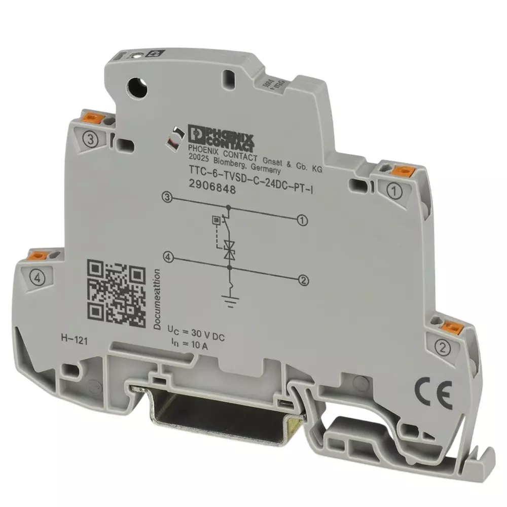 Phoenix Contact Industrial Surge Protector DIN Rail 10 A 12 VDC, 2906847