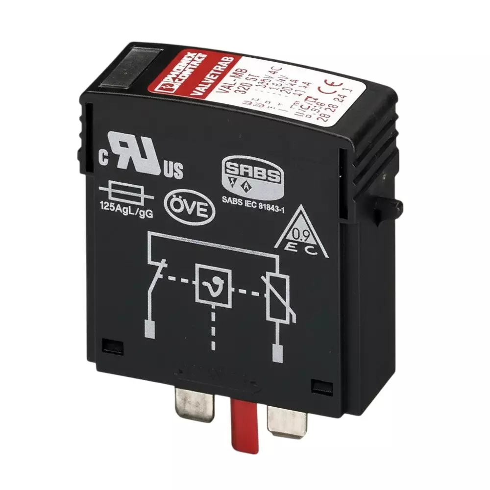 Phoenix Contact Industrial Surge Protector Pluggable 320 VAC Voltage Rating, 2838843