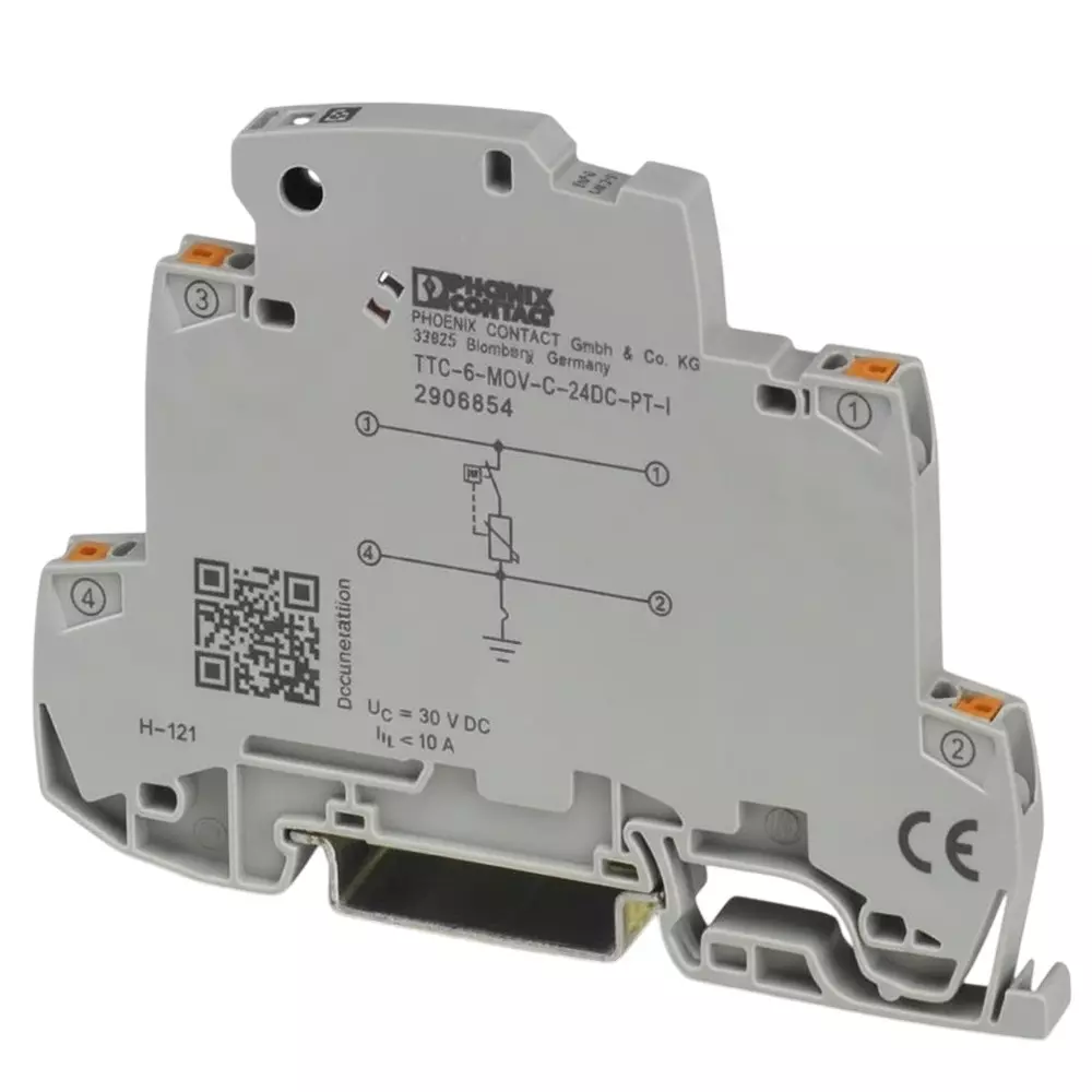 Phoenix Contact Industrial Surge Protector DIN Rail 10 A 24 VDC, 2906854